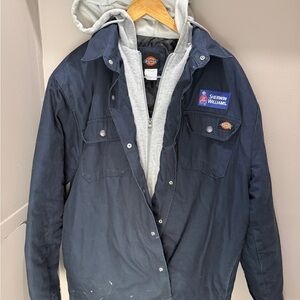 Dickies Navy Work Jacket with Grey Hooded Liner